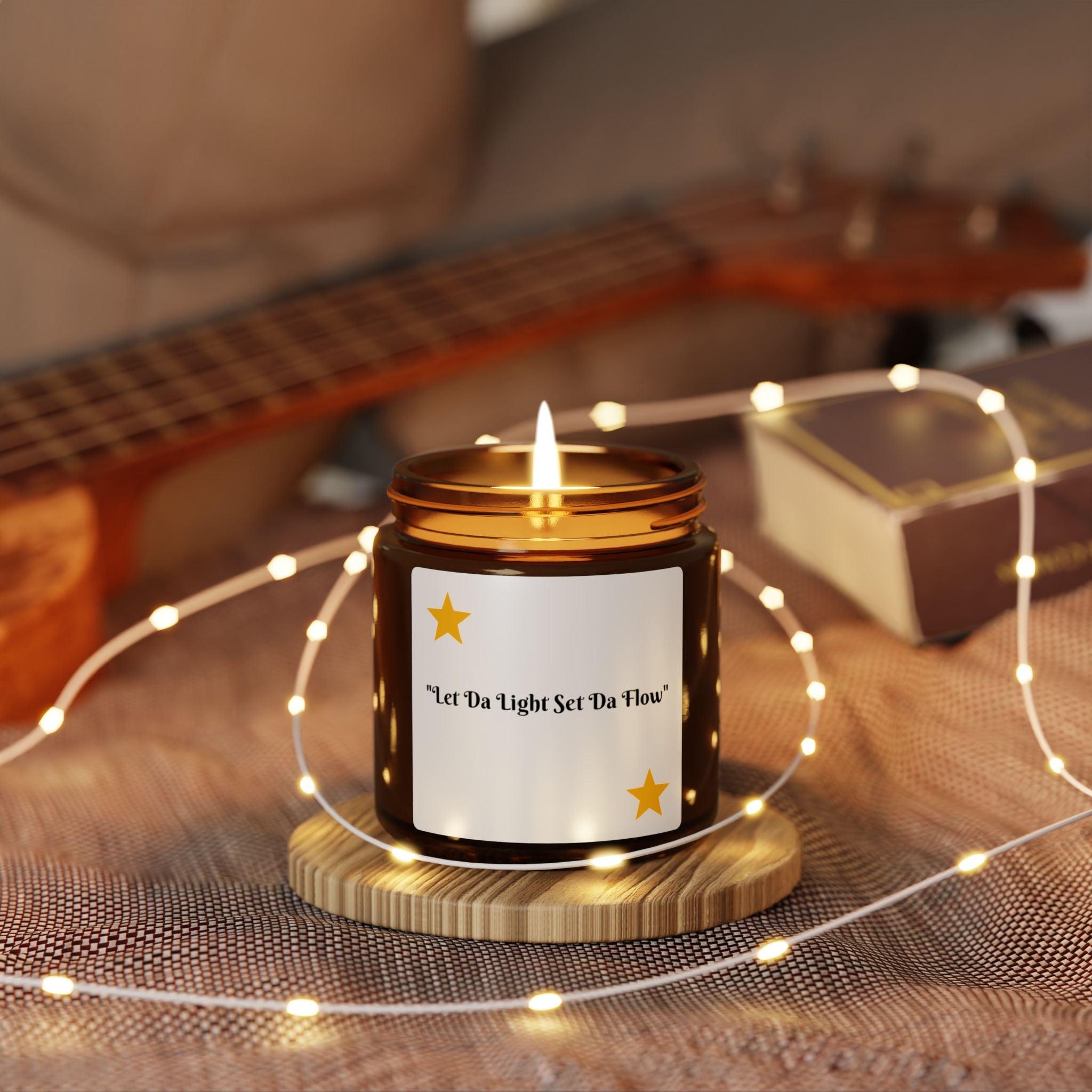 Amber Jar Soy Candle — “Let Da Light Set Da Flow” Scented Candle (Multi-Size)