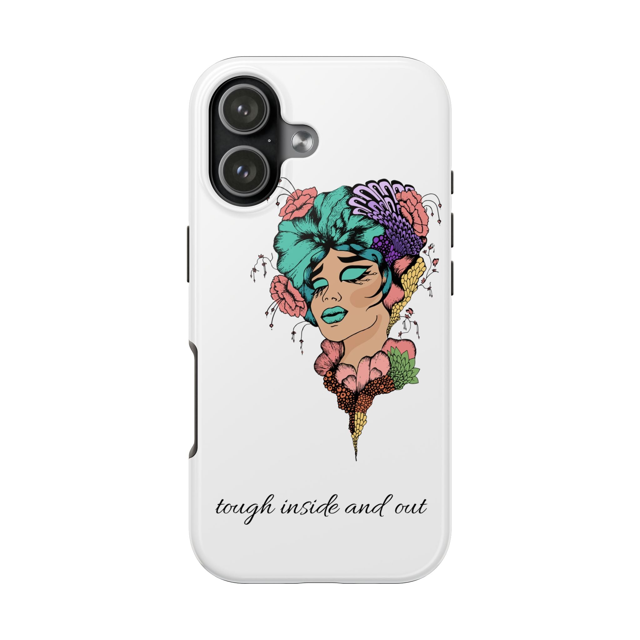 Tough Phone Case — 'tough inside and out' Floral Afrocentric Art Protective Cover